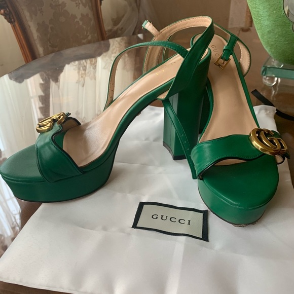 gucci platform block heels